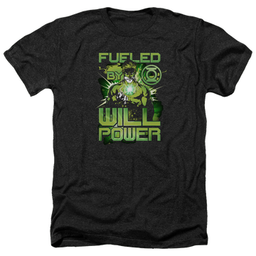 Charcoal men's heather t-shirt with Green Lantern Fueled graphic