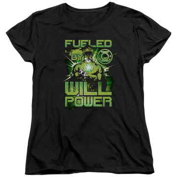 Black women's t-shirt with Green Lantern Fueled graphic