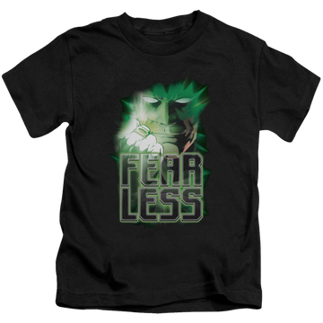 Black kid's t-shirt for ages 4 to 7 with Green Lantern Fearless graphic