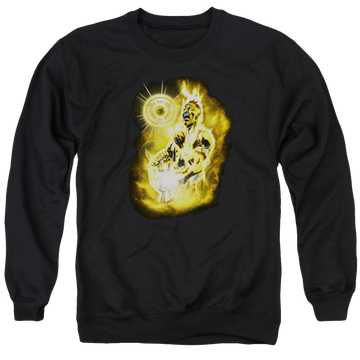 Black men's crewneck sweatshirt with Green Lantern Sinestro Nebula graphic