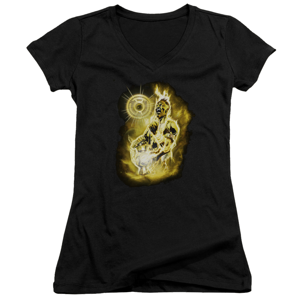 Green Lantern Sinestro Nebula - Juniors V-Neck T-Shirt Juniors V-Neck T-Shirt Green Lantern