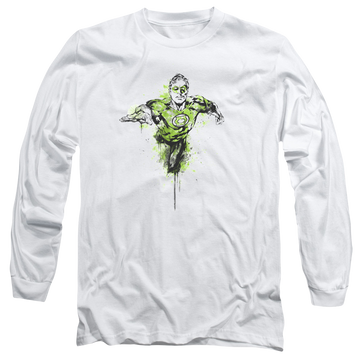 White men's long sleeve t-shirt with Green Lantern Inked graphic