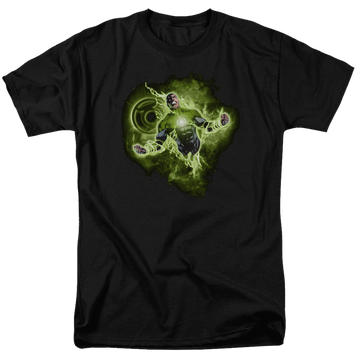 Black men's regular fit t-shirt with Green Lantern Lantern Nebula graphic