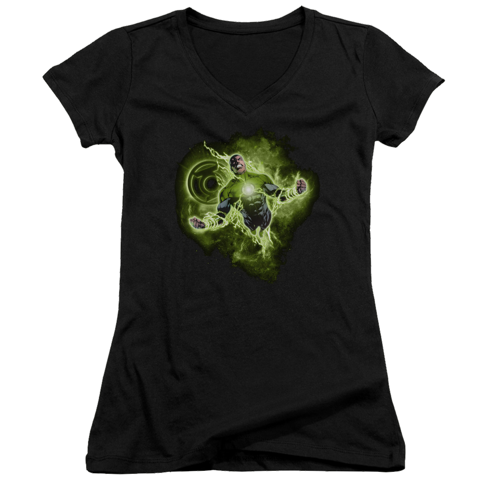 Green Lantern Lantern Nebula - Juniors V-Neck T-Shirt Juniors V-Neck T-Shirt Green Lantern