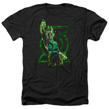 Charcoal men's heather t-shirt with Green Lantern Fully Charged graphic