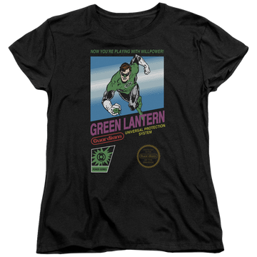 Black women's t-shirt with Green Lantern Box Art graphic