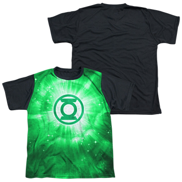 Green Lantern Green Energy youth black back t-shirt for ages 8 to 12
