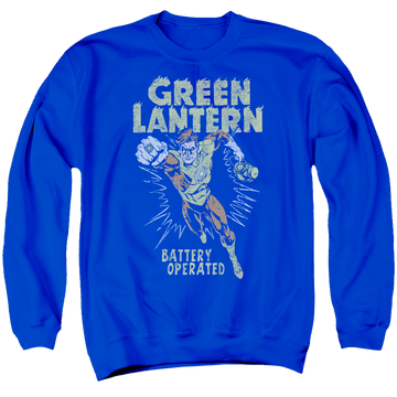 Royal men's crewneck sweatshirt with Green Lantern Fully Charged graphic