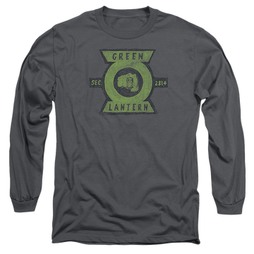 Charcoal men's long sleeve t-shirt with Green Lantern Section graphic
