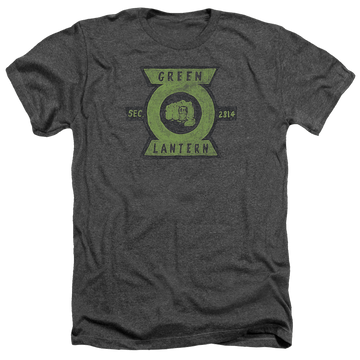 Charcoal men's heather t-shirt with Green Lantern Section graphic