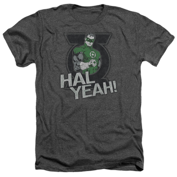Charcoal men's heather t-shirt with Green Lantern Hal Yeah graphic