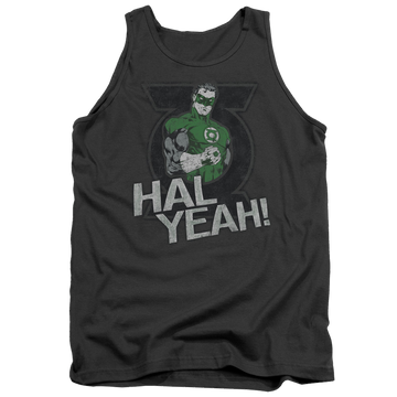 Charcoal men's tank with Green Lantern Hal Yeah graphic