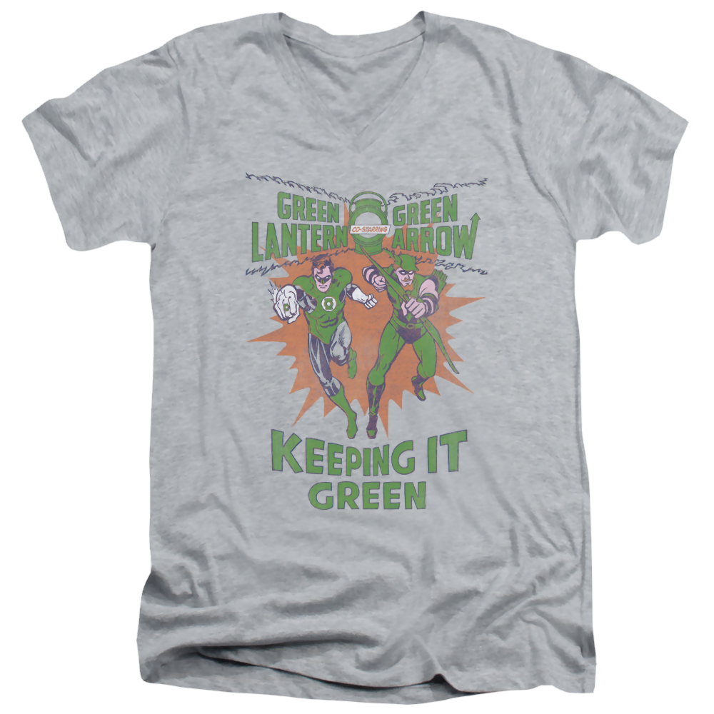 Green Lantern Keeping It Green - Men's V-Neck T-Shirt Men's V-Neck T-Shirt Green Lantern
