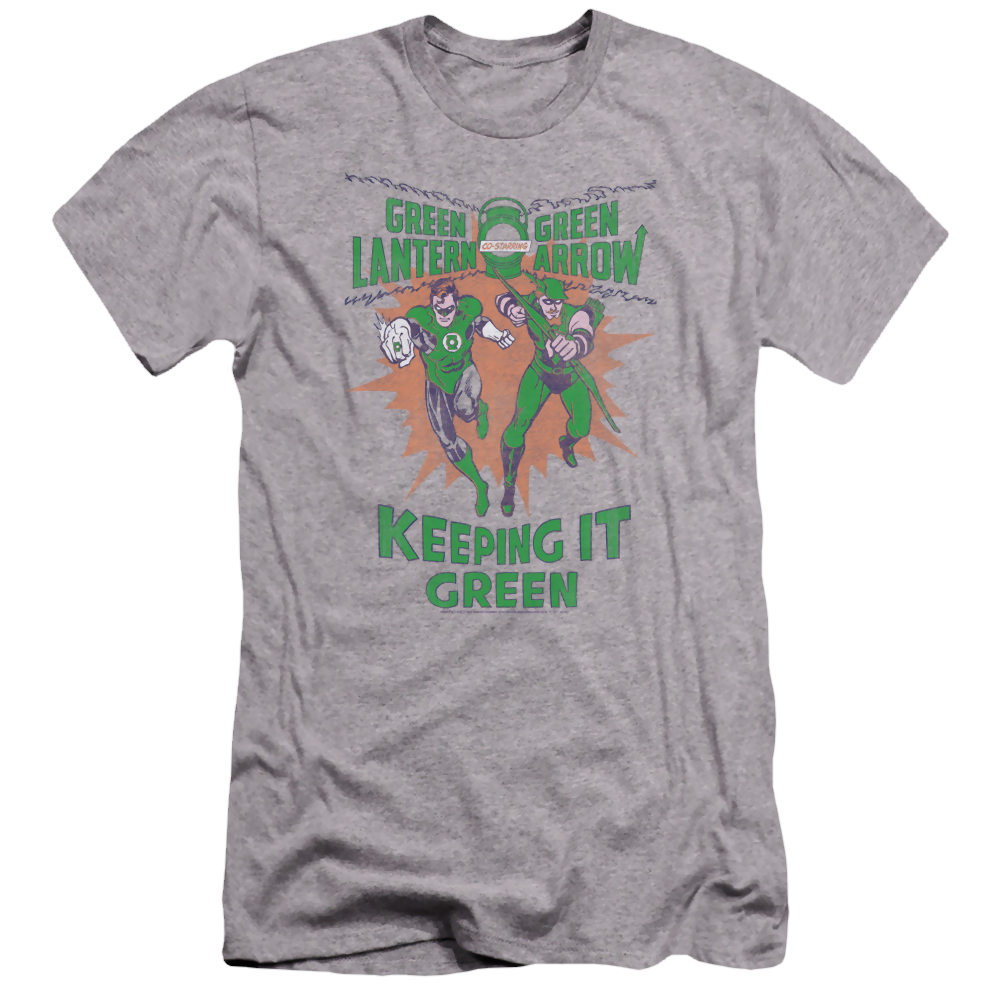Green Lantern Keeping It Green Premium Adult Slim Fit T-Shirt Men's Premium Slim Fit T-Shirt Green Lantern