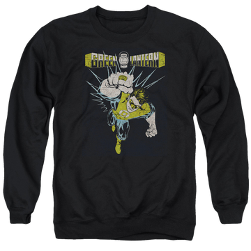 Black men's crewneck sweatshirt with Green Lantern Powerful graphic