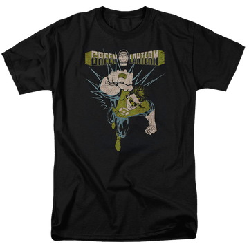 Black men's regular fit t-shirt with Green Lantern Powerful graphic