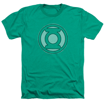 Kelly green men's heather t-shirt with Green Lantern Hand Me Down graphic
