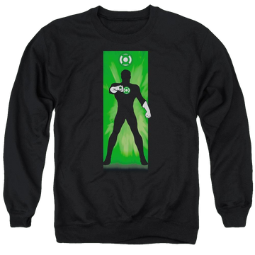 Black men's crewneck sweatshirt with DC Comics Green Lantern Block graphic