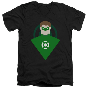 Black men's v-neck t-shirt with Green Lantern DC Comics Simple Gl graphic