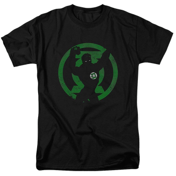 Black men's regular fit t-shirt with Green Lantern DC Comics Gl Symbol Knockout graphic