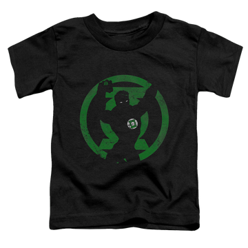 Black toddler t-shirt with Green Lantern Gl Symbol Knockout graphic