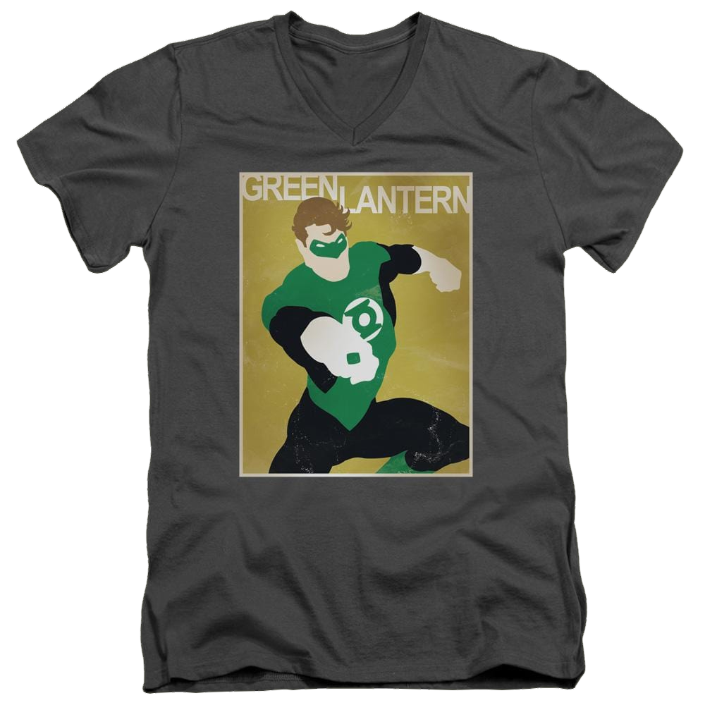 DC Comics Simple Gl Poster - Men's V-Neck T-Shirt Men's V-Neck T-Shirt Green Lantern