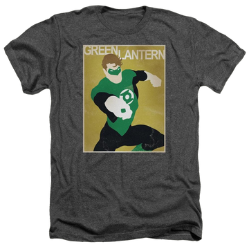 Charcoal men's heather t-shirt with Green Lantern DC Comics Simple Gl Poster graphic