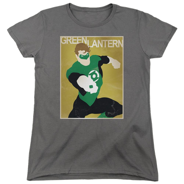 Charcoal women's t-shirt with Green Lantern DC Comics Simple Gl Poster graphic