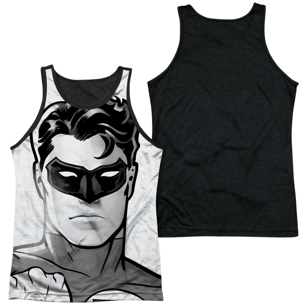 Green Lantern Bw Gl Head Men's Black Back Tank Men's Black Back Tank Green Lantern