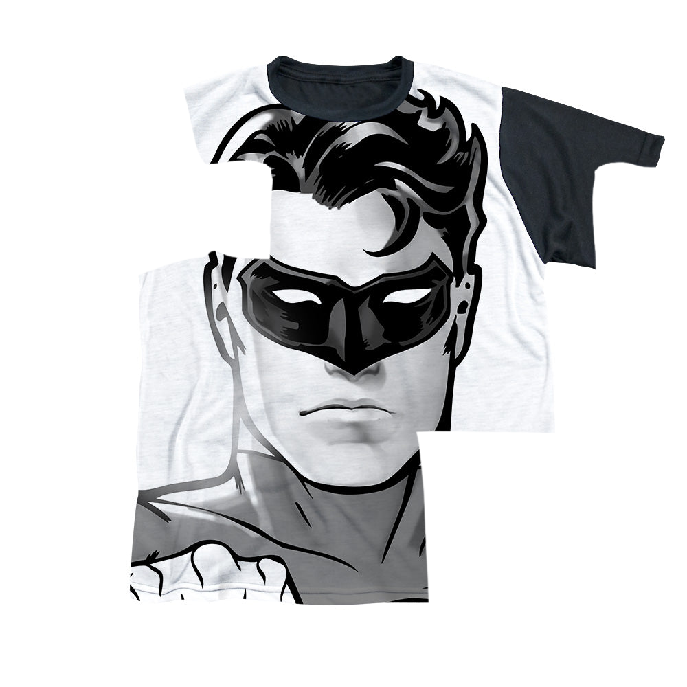 Green Lantern Bw Gl Head - Youth Black Back T-Shirt Youth Black Back T-Shirt (Ages 8-12) Green Lantern