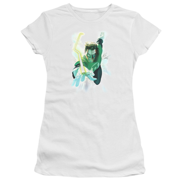 White juniors t-shirt with Green Lantern Clouds graphic
