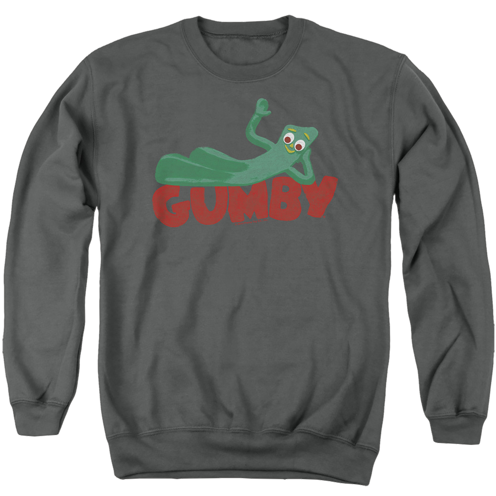 Gumby On Logo Men's Crewneck Sweatshirt Men's Crewneck Sweatshirt Gumby