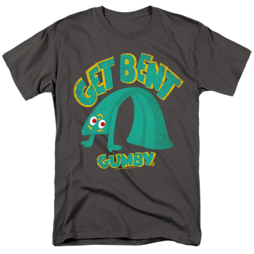 Charcoal men's regular fit t-shirt with Gumby Get Bent graphic