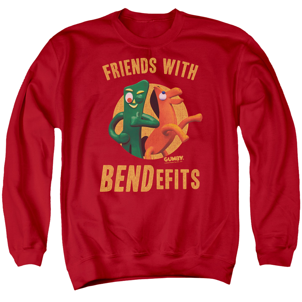 Gumby Bendefits Men's Crewneck Sweatshirt Men's Crewneck Sweatshirt Gumby