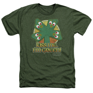 Gumby Kiss Me Men's Heather T-Shirt Men's Heather T-Shirt Gumby