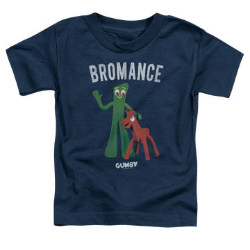 Navy toddler t-shirt with Gumby Bromance graphic