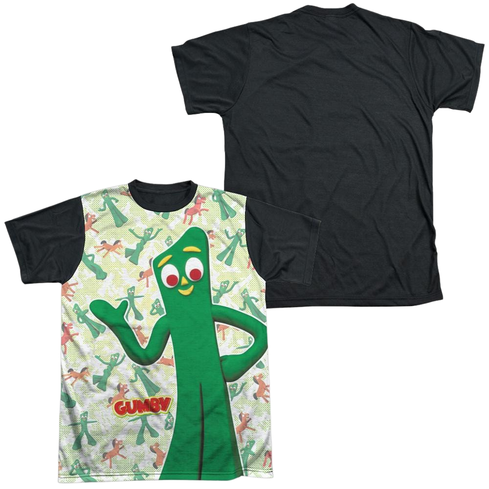 Gumby Friendly Greeting Men's Black Back T-Shirt Men's Black Back T-Shirt Gumby