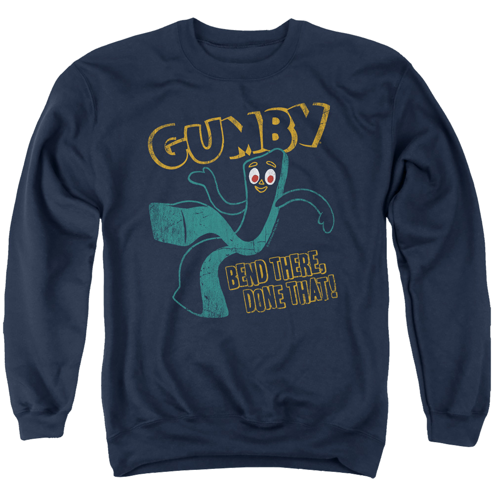 Gumby Bend There - Men's Crewneck Sweatshirt Men's Crewneck Sweatshirt Gumby