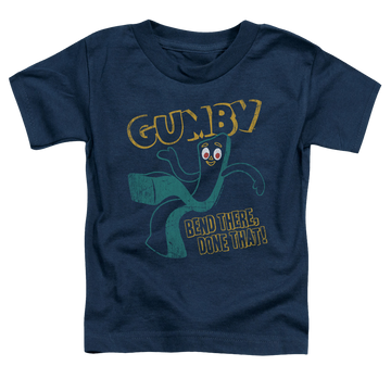 Navy toddler t-shirt with Gumby Bend There graphic
