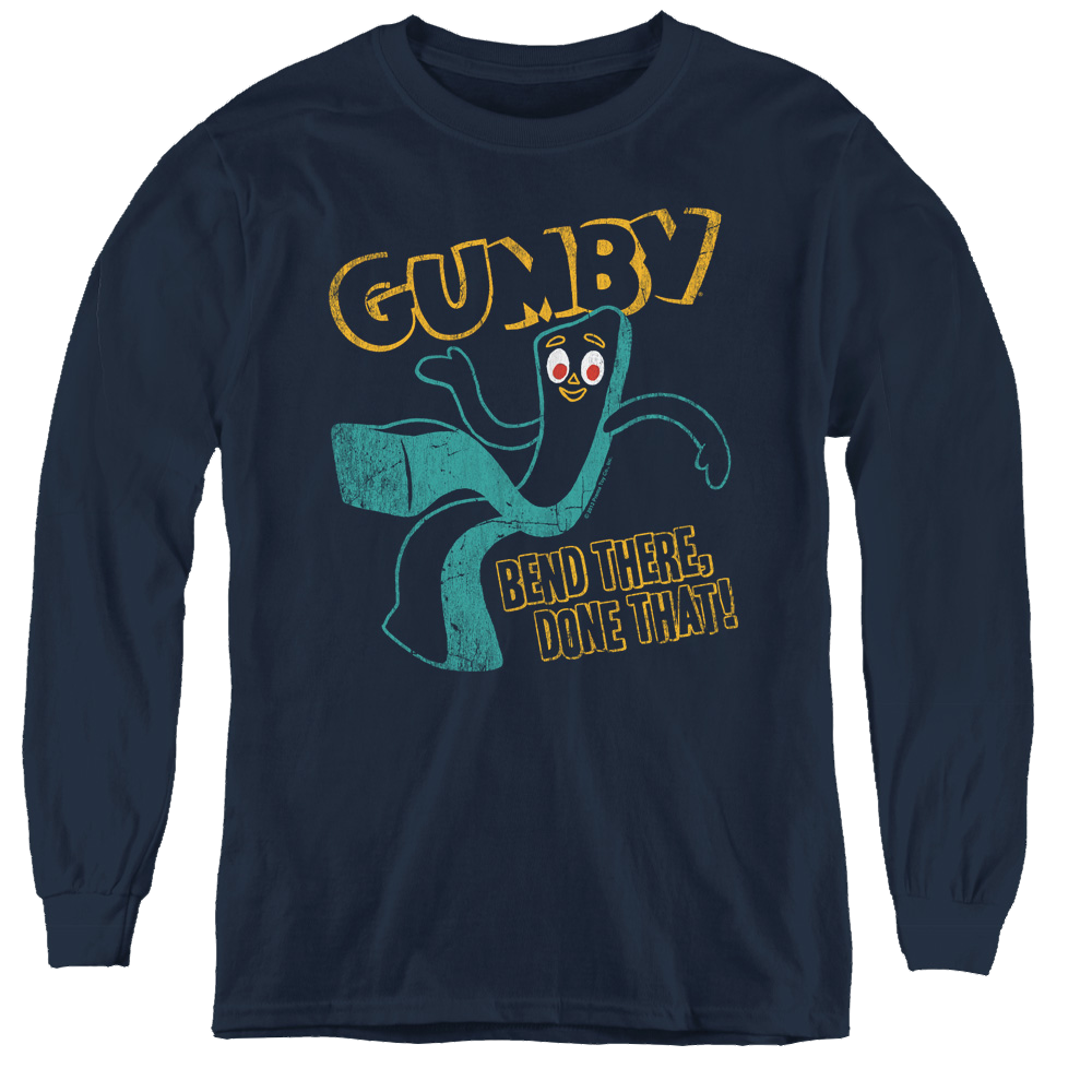 Gumby Bend There - Youth Long Sleeve T-Shirt Youth Long Sleeve T-Shirt Gumby