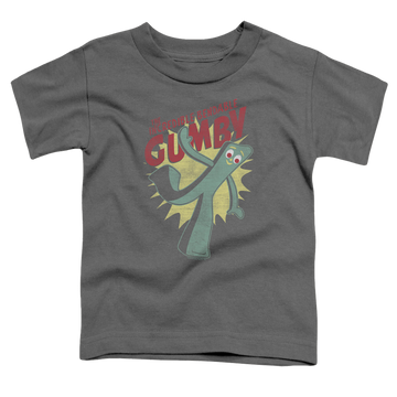 Charcoal toddler t-shirt with Gumby Bendable graphic