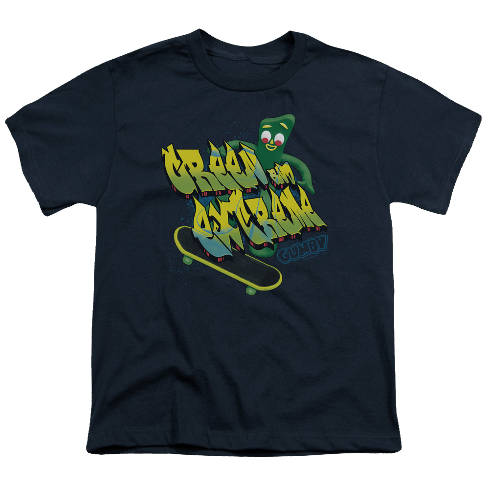 Gumby Green And Extreme Youth T-Shirt (Ages 8-12) Youth T-Shirt (Ages 8-12) Gumby