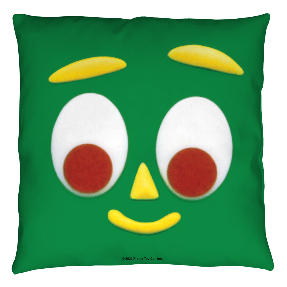 Gumby Big Face Throw Pillow Throw Pillows Gumby