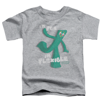 Athletic heather toddler t-shirt with Gumby Flex graphic