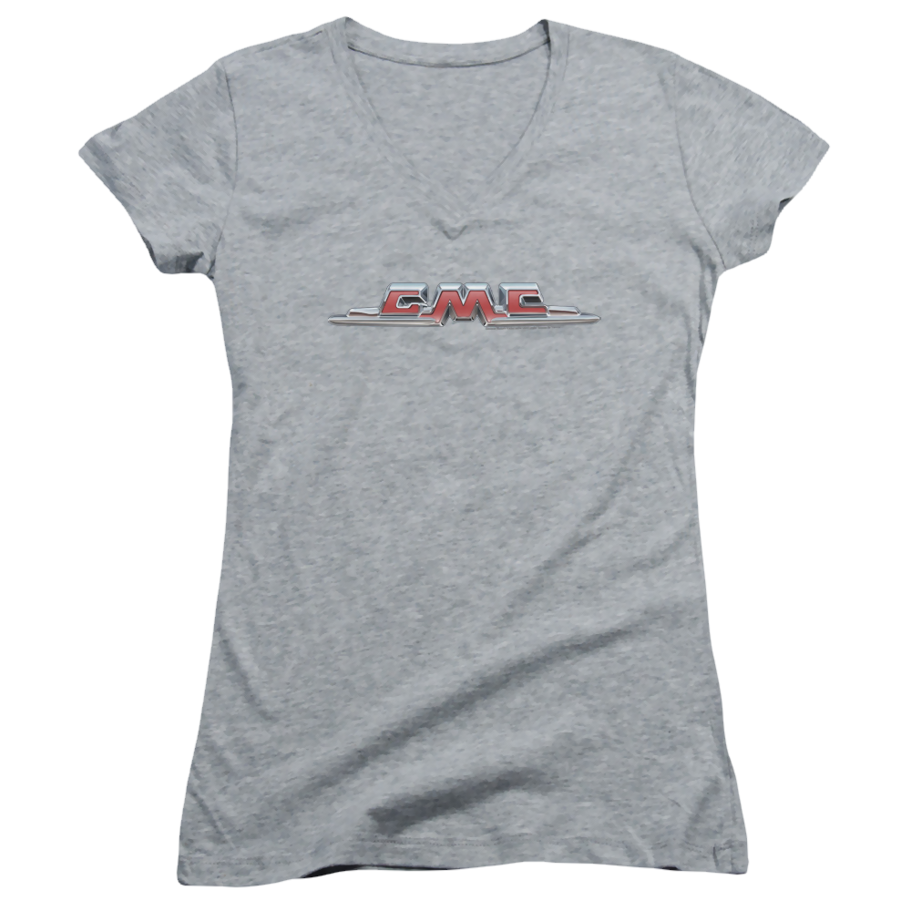GMC Chrome Logo - Juniors V-Neck T-Shirt Juniors V-Neck T-Shirt GMC