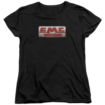 Black women's t-shirt with GMC Beat Up 1959 Logo graphic