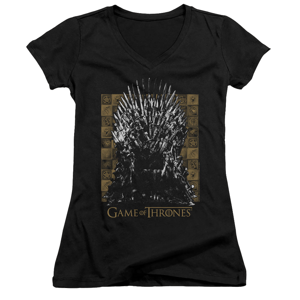Game of Thrones Iron Throne - Juniors V-Neck T-Shirt Juniors V-Neck T-Shirt Game of Thrones