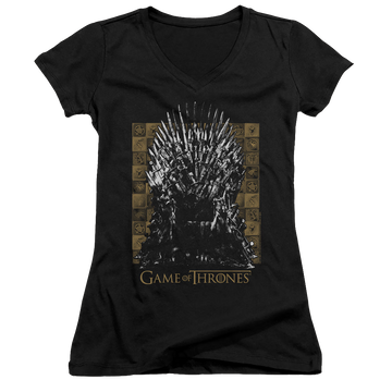 Game of Thrones Iron Throne - Juniors V-Neck T-Shirt Juniors V-Neck T-Shirt Game of Thrones
