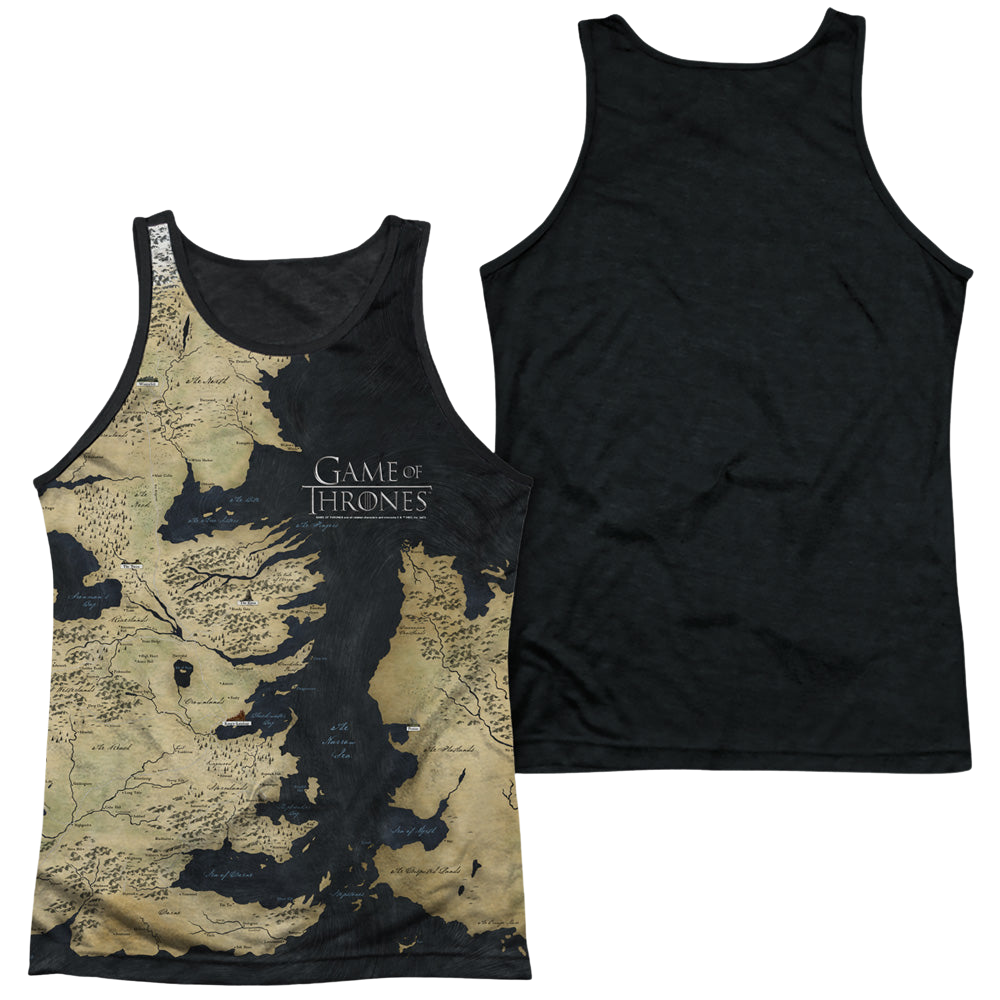 Game of Thrones Westeros Map - Men's Black Back Tank Top Men's Black Back Tank Game of Thrones