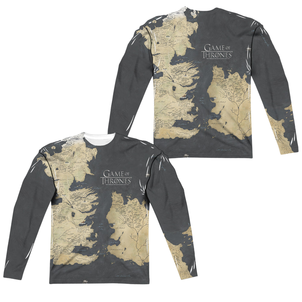 Game of Thrones Westeros Map (Front/Back Print) - Men's All-Over Print Long Sleeve Men's All-Over Print Long Sleeve Game of Thrones